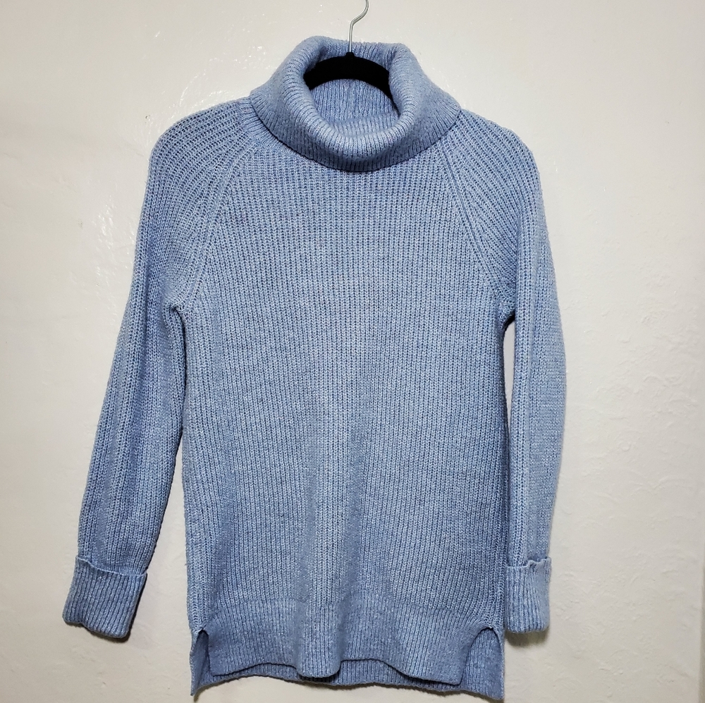 St. Johns Bay Knitted Women's Turtle Neck Sweater Blue Size S